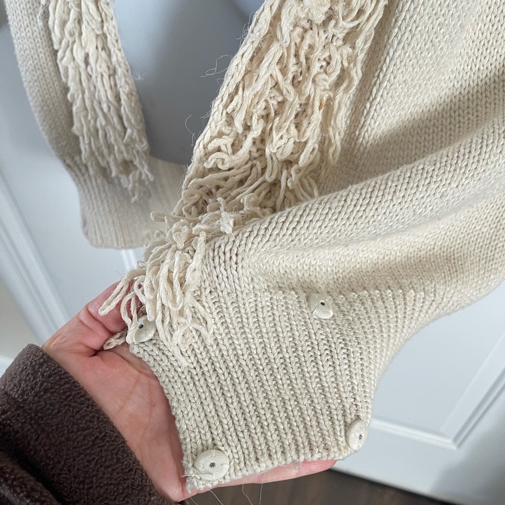 Clare Tough Italian cashmere blend fringe cardigan - Picture 3 of 6